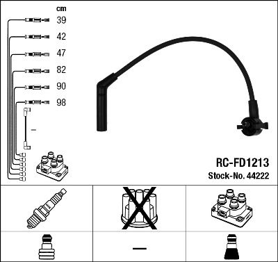 NGK Süütesüsteemikomplekt 44222