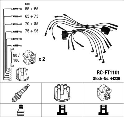 NGK Süütesüsteemikomplekt 44236