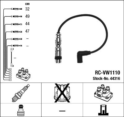 NGK Süütesüsteemikomplekt 44316