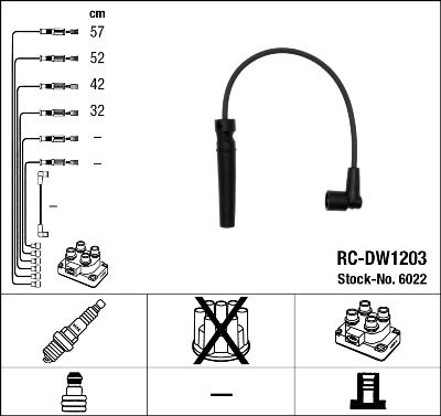 NGK Комплект проводов зажигания 6022