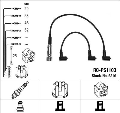 NGK Süütesüsteemikomplekt 6316