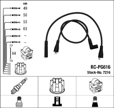 NGK Süütesüsteemikomplekt 7216