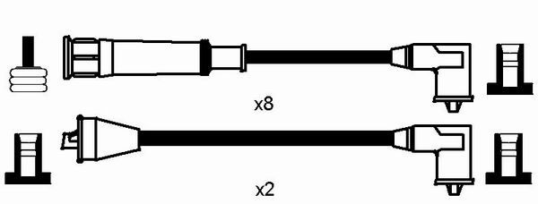 NGK Süütesüsteemikomplekt 8630