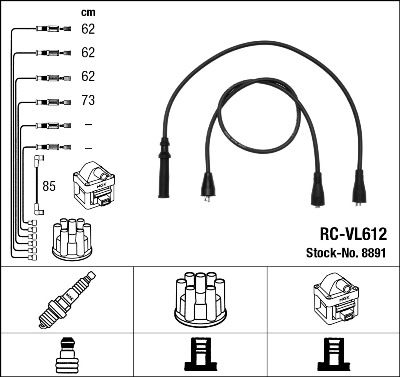 NGK Комплект проводов зажигания 8891