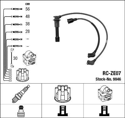 NGK Süütesüsteemikomplekt 9846