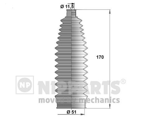 NIPPARTS Kaitsekummikomplekt,rooliseade J2842029