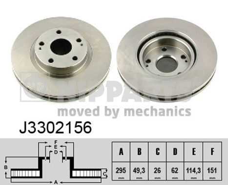 NIPPARTS Тормозной диск J3302156