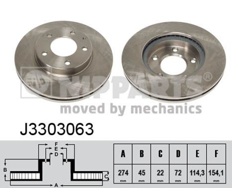 NIPPARTS Тормозной диск J3303063