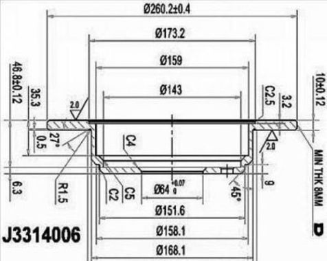 NIPPARTS Piduriketas J3314006