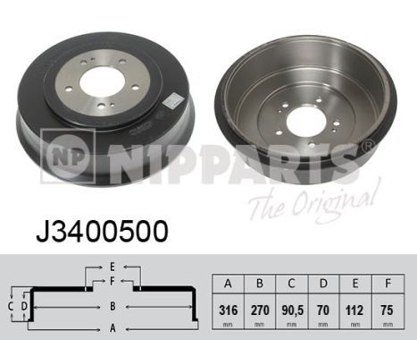 NIPPARTS Тормозной барабан J3400500