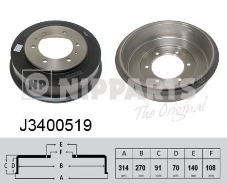 NIPPARTS Piduritrummel J3400519