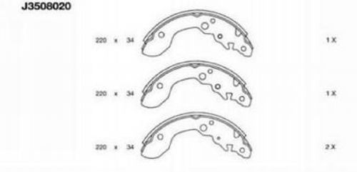 NIPPARTS Комплект тормозных колодок J3508020