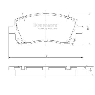 NIPPARTS Piduriklotsi komplekt,ketaspidur J3607013