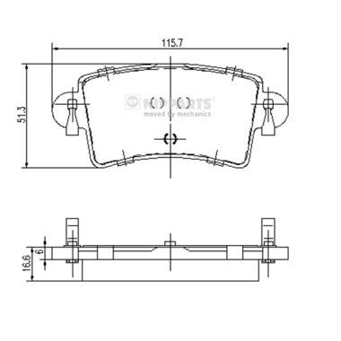 NIPPARTS Piduriklotsi komplekt,ketaspidur J3611046