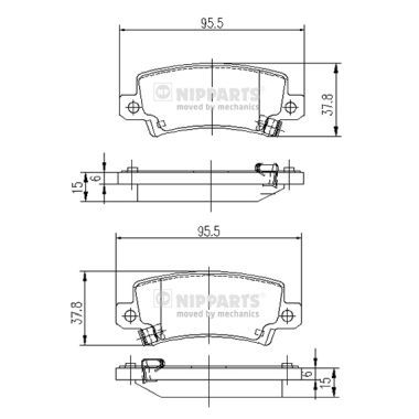 NIPPARTS Piduriklotsi komplekt,ketaspidur J3612025