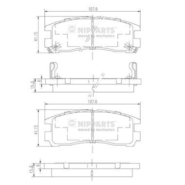 NIPPARTS Piduriklotsi komplekt,ketaspidur J3615003