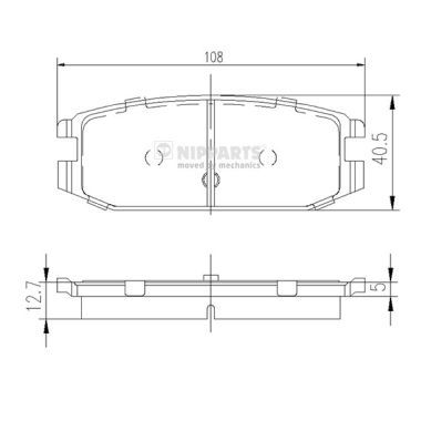 NIPPARTS Piduriklotsi komplekt,ketaspidur J3615009