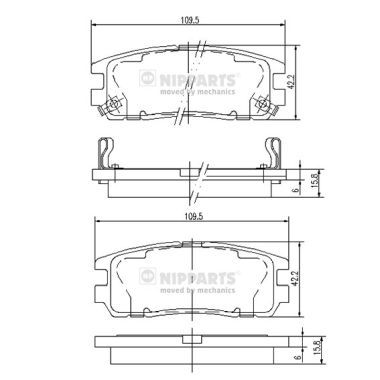 NIPPARTS Piduriklotsi komplekt,ketaspidur J3619001