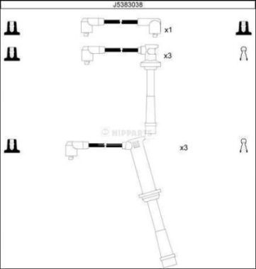 NIPPARTS Комплект проводов зажигания J5383038