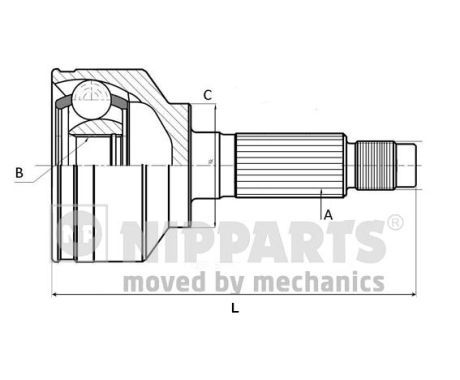 NIPPARTS Шарнирный комплект, приводной вал N2821054