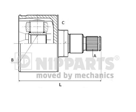 NIPPARTS Шарнирный комплект, приводной вал N2830902