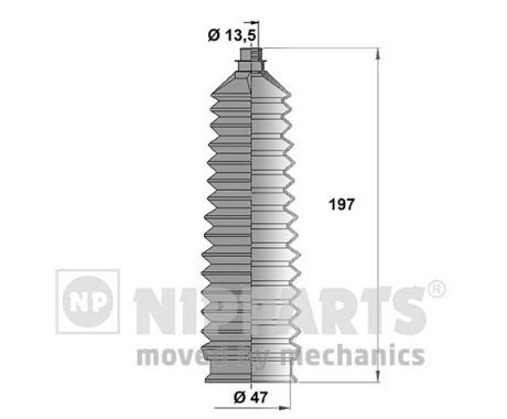 NIPPARTS Комплект пыльника, рулевое управление N2840309