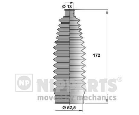 NIPPARTS Kaitsekummikomplekt,rooliseade N2848012