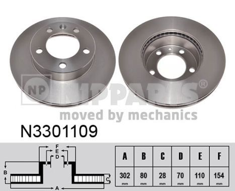 NIPPARTS Тормозной диск N3301109