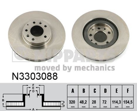 NIPPARTS Тормозной диск N3303088