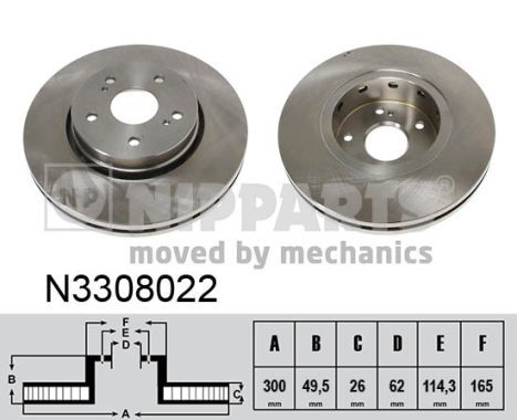 NIPPARTS Тормозной диск N3308022