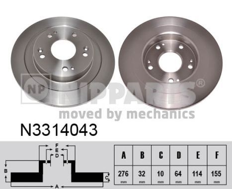 NIPPARTS Тормозной диск N3314043