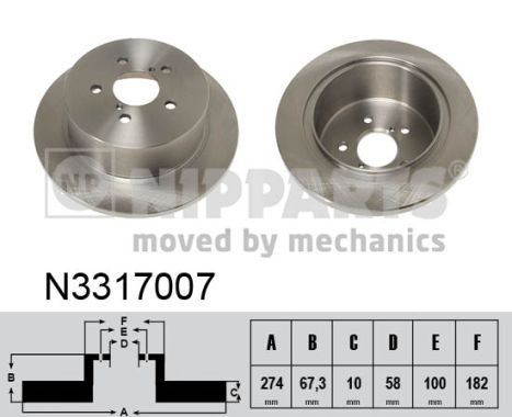 NIPPARTS Тормозной диск N3317007