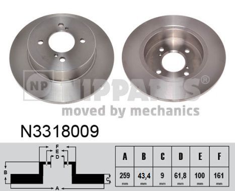 NIPPARTS Тормозной диск N3318009