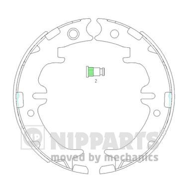NIPPARTS Комплект тормозных колодок, стояночная тормозная с N3502083