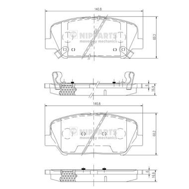 NIPPARTS Piduriklotsi komplekt,ketaspidur N3600547