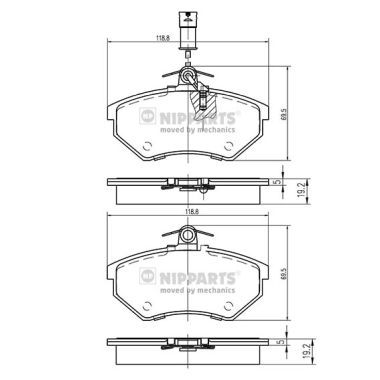 NIPPARTS Piduriklotsi komplekt,ketaspidur N3600800