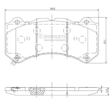 NIPPARTS Piduriklotsi komplekt,ketaspidur N3601103