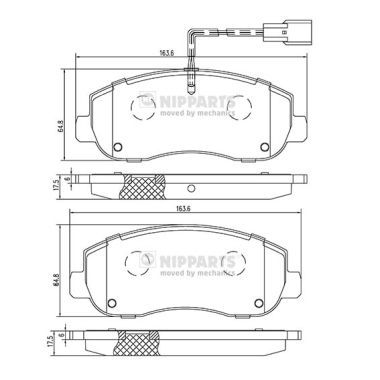 NIPPARTS Piduriklotsi komplekt,ketaspidur N3601105