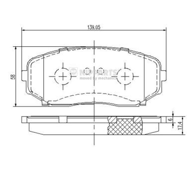 NIPPARTS Piduriklotsi komplekt,ketaspidur N3603070