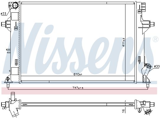 NISSENS Radiaator,mootorijahutus 606552