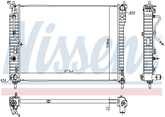 NISSENS Radiaator,mootorijahutus 61688