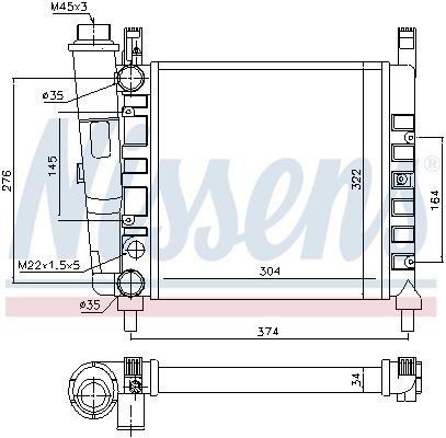 NISSENS Radiaator,mootorijahutus 61930