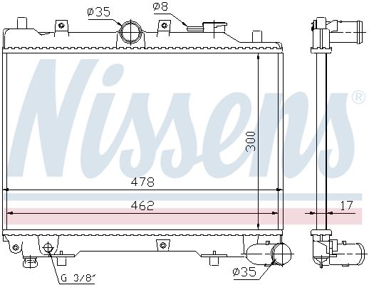 NISSENS Radiaator,mootorijahutus 62512