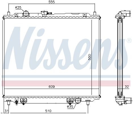 NISSENS Radiaator,mootorijahutus 62802