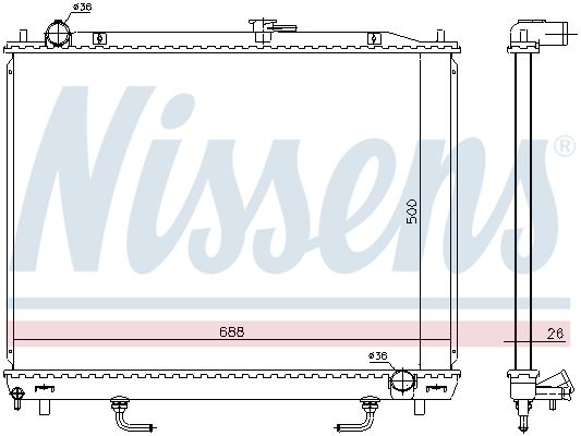 NISSENS Radiaator,mootorijahutus 628959