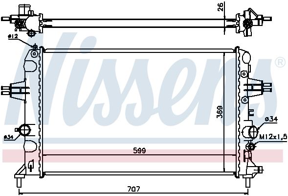 NISSENS Radiaator,mootorijahutus 630704