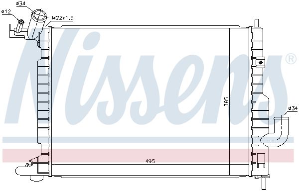 NISSENS Radiaator,mootorijahutus 63082