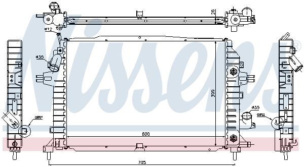 NISSENS Radiaator,mootorijahutus 63115A