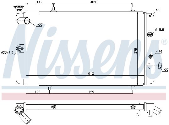 NISSENS Radiaator,mootorijahutus 63742