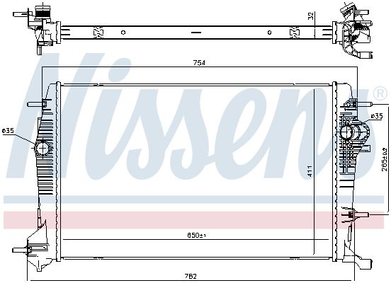 NISSENS Radiaator,mootorijahutus 637648